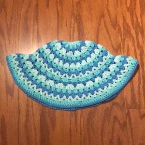 Handmade Blue and White Crochet Hat